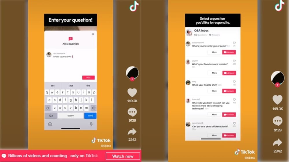 TikTok Q&A feature